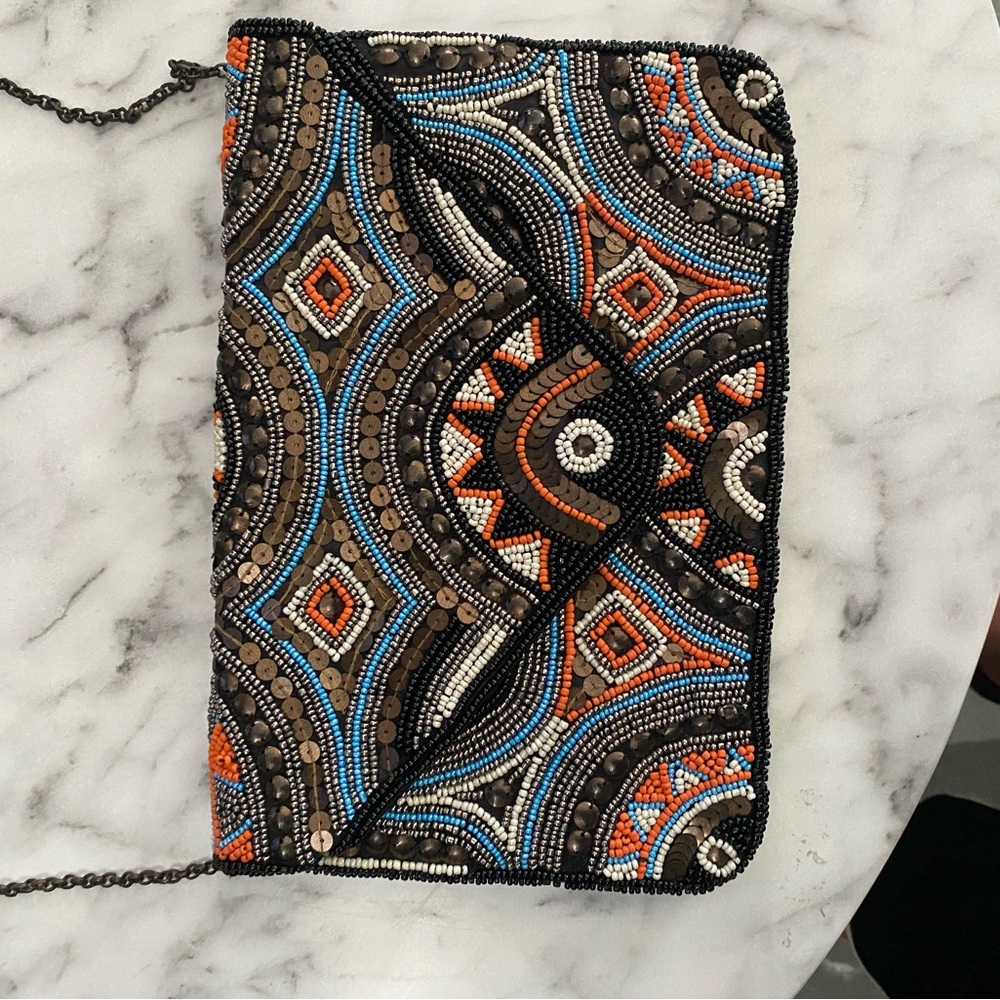 Sfera black multicolor clutch